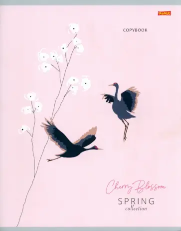 Тетрадь Весенняя птица, 96 листов, клетка, в ассортименте обложка книги