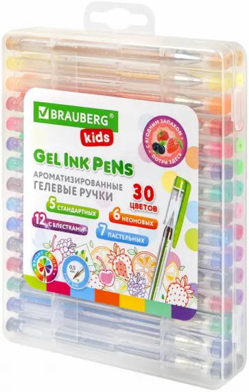 Ручки гелевые Fruits, ароматизированные, 30 цветов обложка книги