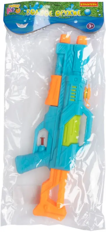 Водный пистолет с помпой Автомат, голубой обложка книги