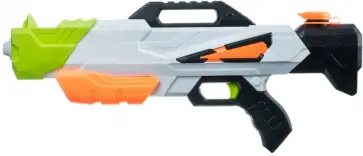 Водный пистолет с помпой, бело-чёрный обложка книги