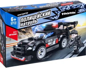 Конструктор Полицейский патруль. Машина, 277 деталей обложка книги