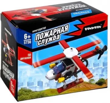 Конструктор Пожарная служба. Вертолет, 50 деталей обложка книги