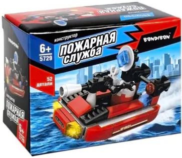 Конструктор Пожарная служба. Катер, 52 детали обложка книги