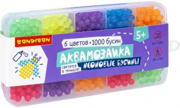Аквамозаика, неоновые бусины, 6 цветов, 1000 бусин обложка книги