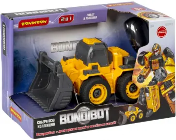 Трансформер-конструктор с отверткой, 2 в 1. Колёсный бульдозер-робот обложка книги