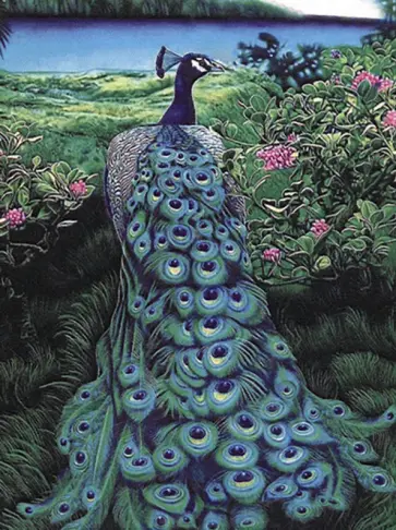 Алмазная мозаика Павлин, со светящимися стразами обложка книги