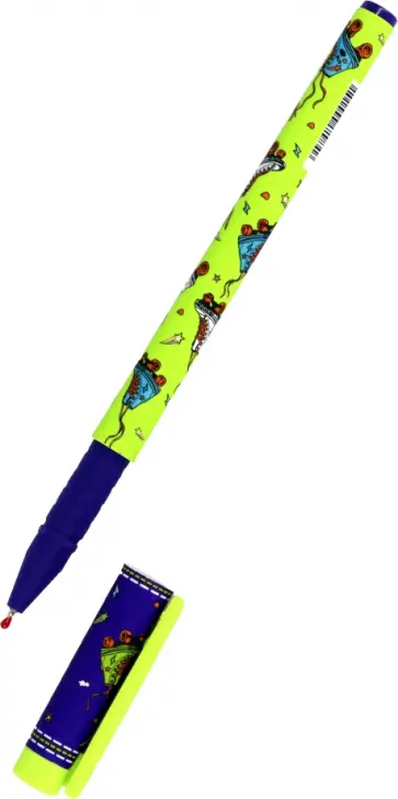 Ручка шариковая Inline skate, синяя обложка книги