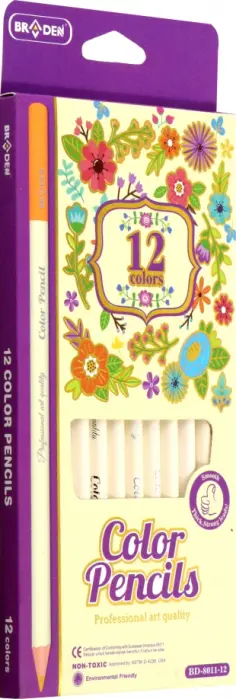 Карандаши цветные, 12 цветов, в ассортименте обложка книги
