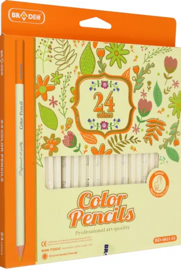 Карандаши цветные, 24 цвета, в ассортименте обложка книги