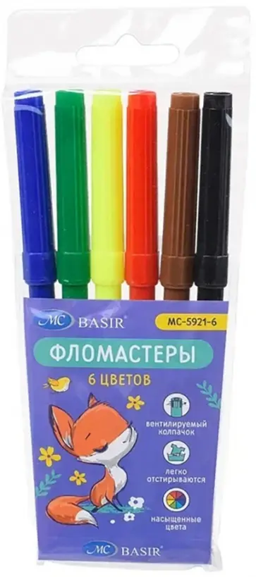 Набор фломастеров Лисёнок, 6 цветов Набор фломастеров Лисёнок, 6 цветов обложка книги