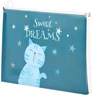 Папка-конверт на молнии Коты, А4, в ассортименте обложка книги