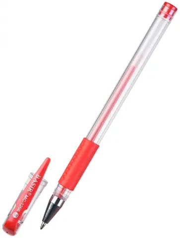 Ручка гелевая, красная обложка книги