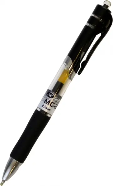 Ручка гелевая автоматическая, черная обложка книги