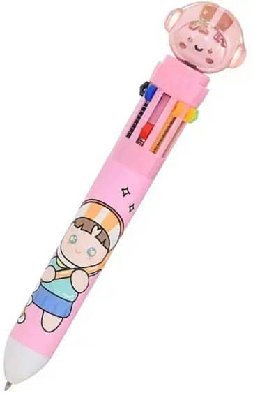 Авторучка 10-ти цветная Мотоциклист, в ассортименте обложка книги