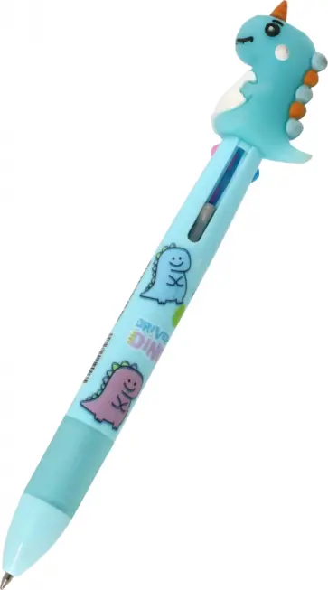 Авторучка 3-х цветная Динозаврик, в ассортименте обложка книги