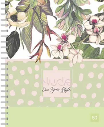 Тетрадь Nude, 80 листов, клетка, в ассортименте обложка книги