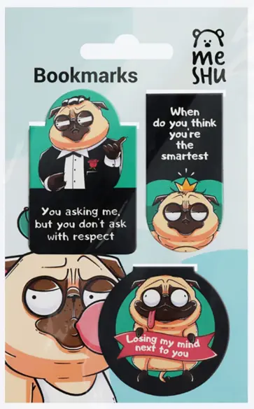 Закладки магнитные для книг Funny pag, 3 штуки обложка книги