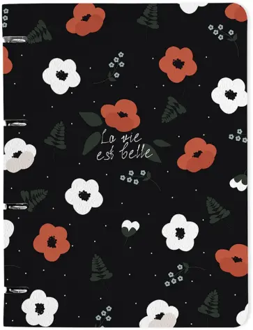 Тетрадь с кольцевым механизмом Pretty, черная, 120 листов, А4, клетка обложка книги