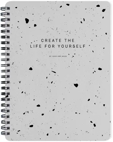 Тетрадь на спирали Terrazzo, серый, 96 листов, клетка обложка книги