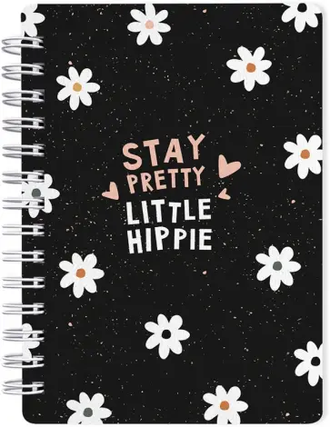 Блокнот на спирали Hippie ромашки, 80 листов, клетка обложка книги