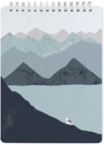 Блокнот на спирали Mountains озеро, 80 листов, А5, клетка обложка книги