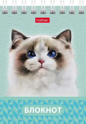 Блокнот на гребне Глазки, ушки, носик, 40 листов, А7, клетка, в ассортименте обложка книги