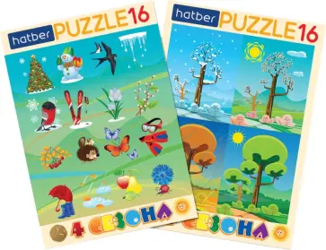 Puzzle-16 в рамке 2 в 1 Времена года Puzzle-16 в рамке 2 в 1 Времена года обложка книги