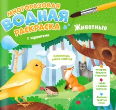 Многоразовая водная раскраска с заданиями