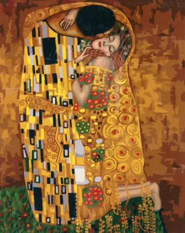 Картина по номерам на холсте с подрамником Поцелуй. Густав Климт обложка книги
