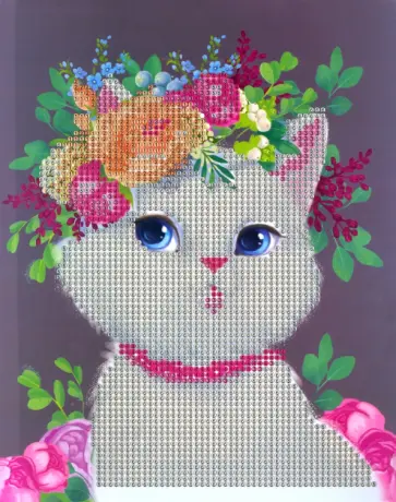 Алмазная мозаика с частичным заполнением Милая кошечка обложка книги