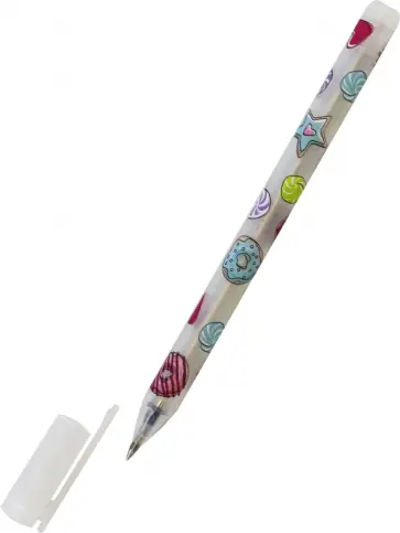 Ручка гелевая UniWrite. Сладкое настроение, синяя обложка книги