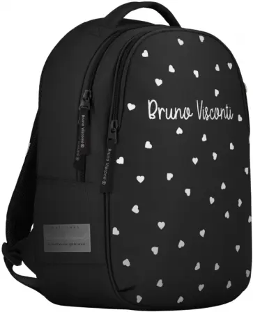 Рюкзак классический суперлегкий с эргономической спинкой Black&White. Сердечки обложка книги