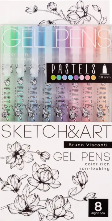 Ручки гелевые Sketch&Art UniWrite. Pastels, 8 цветов обложка книги