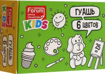 Гуашь Kids, 6 цветов, 25 мл Гуашь Kids, 6 цветов, 25 мл обложка книги