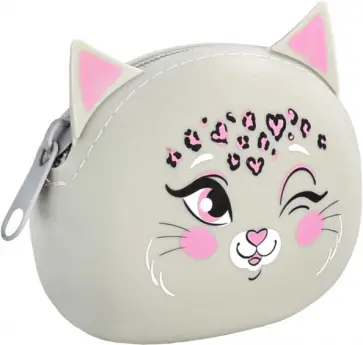 Кошелёк для банкнот и монет Кот в сердечках, силиконовый обложка книги