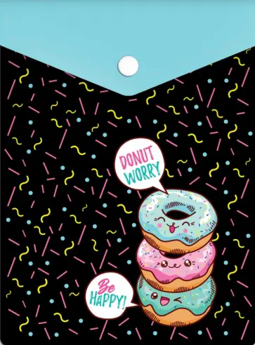 Папка для документов Пончики, 1 отделение обложка книги