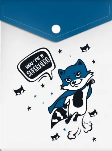 Папка для документов Енот-супергерой, 1 отделение обложка книги