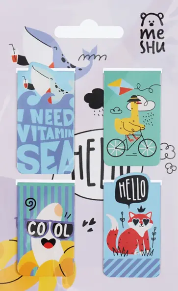 Закладки магнитные для книг Summer party, 4 штуки обложка книги