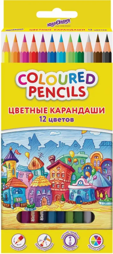 Карандаши цветные Домики, 12 цветов Карандаши цветные Домики, 12 цветов обложка книги