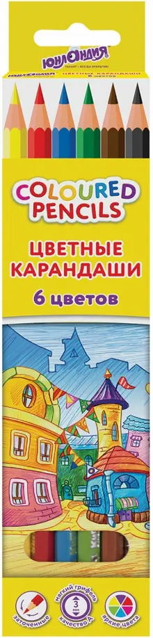 Карандаши цветные Домики, 6 цветов обложка книги