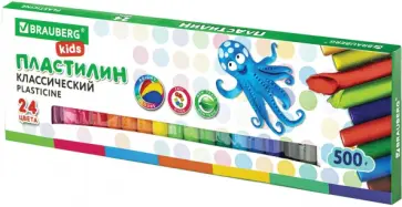 Пластилин классический Kids, 24 цвета обложка книги