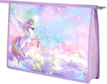 Папка для школьных тетрадей Радужный единорог, А4, 1 отделение обложка книги