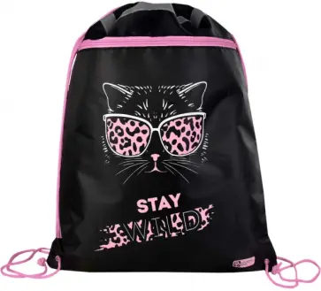 Мешок для школьной обуви Стильная киса обложка книги