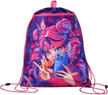 Мешок для сменной обуви Девушка с телефоном обложка книги