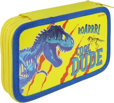 Пенал Скелет Ти-Рекса, 2 отделения обложка книги