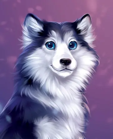 Мозаика алмазная с частичным заполнением Хаски обложка книги