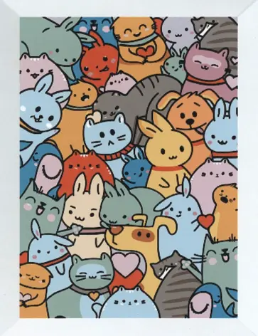 Картина по номерам Мультяшный паттерн обложка книги