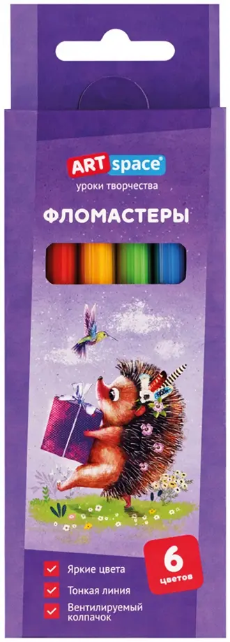 Фломастеры Lovely animals, 6 цветов Фломастеры Lovely animals, 6 цветов обложка книги