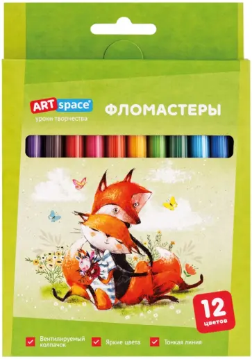 Фломастеры Lovely animals, 12 цветов обложка книги