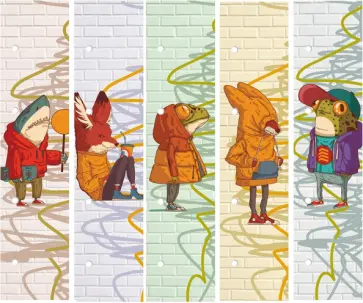 Закладки для тетрадей на кольцах Дизайн 3, 5 штук обложка книги